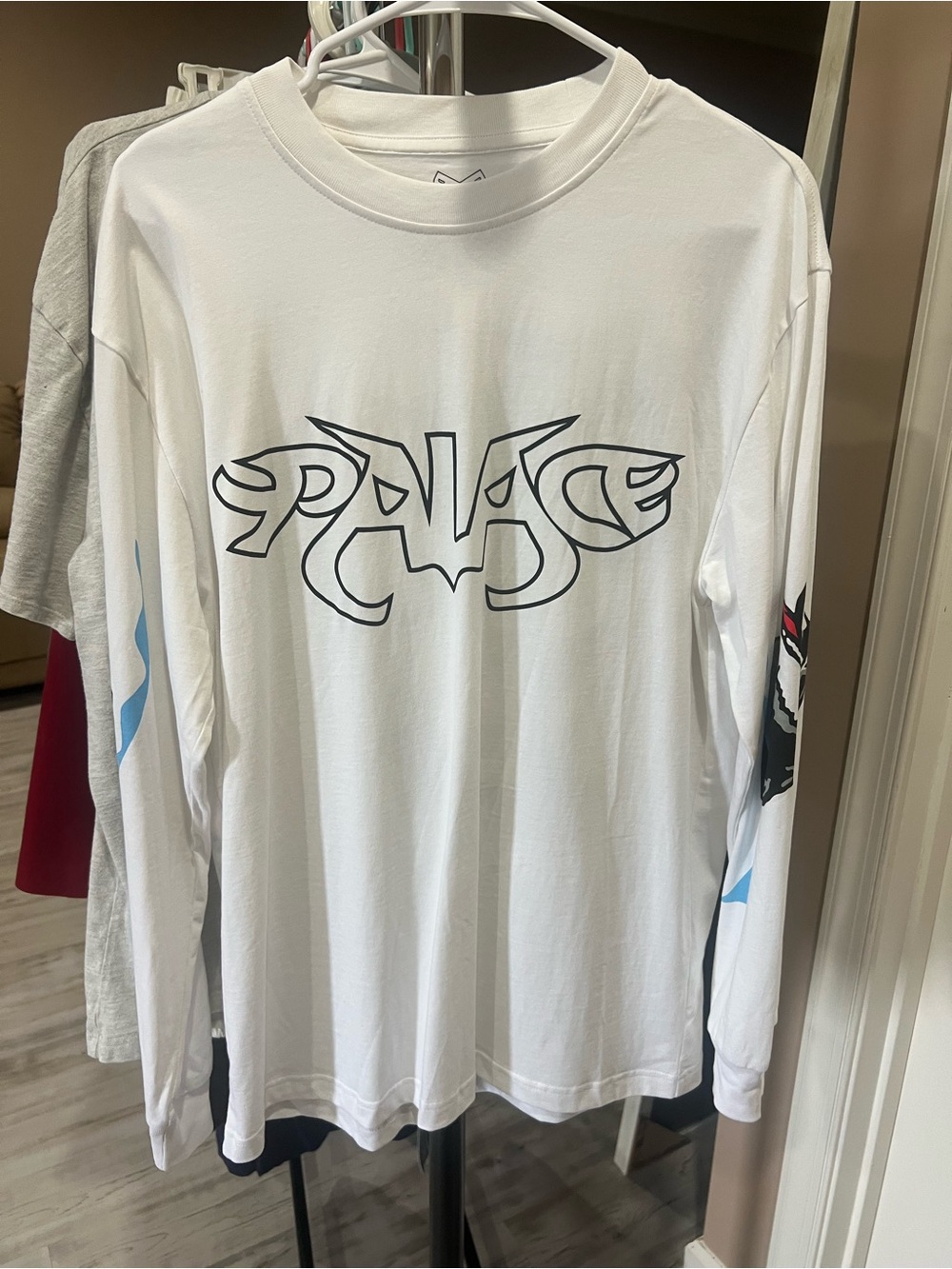 PALACE White Long Sleeve Tee with Graphic Design